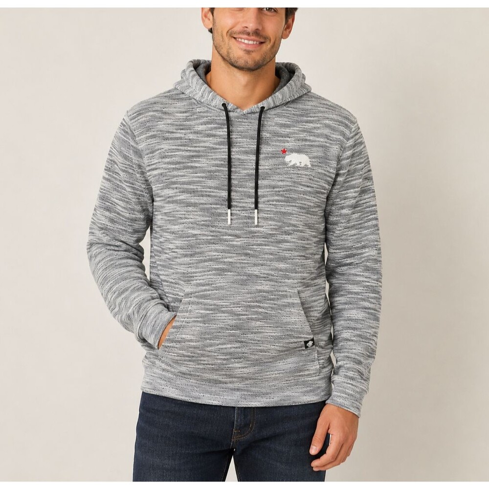 Dikotomy Men’s Large Gray Black Baja Hoodie Pullover California Bear Logo